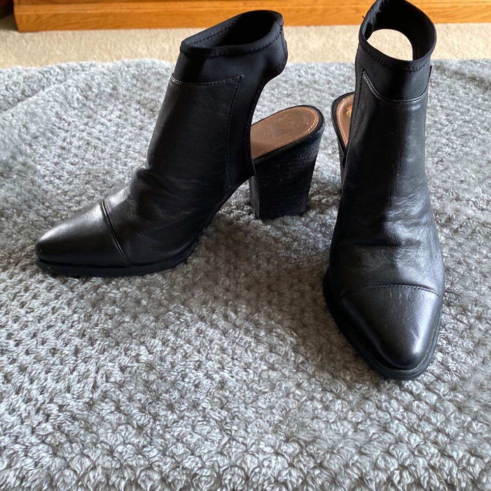 Vince Camuto Black genuine leather open back bootie size 6.5.